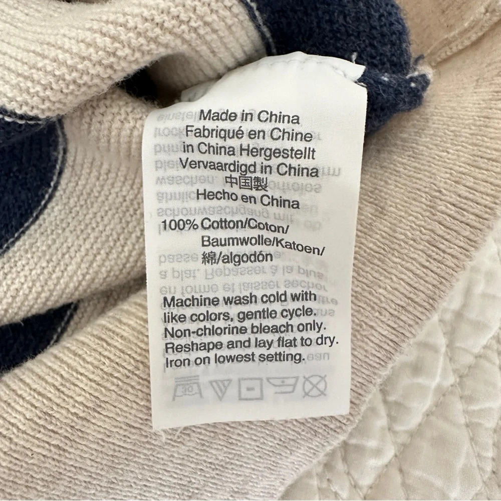 J.Crew Men's Striped Crewneck Sweater 100% Cotton Size Large K3602